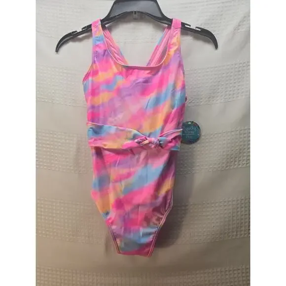 Breaking Waves Girls Size 10 One Piece Swimsuit Rainbow Swim BathingSuit 7316 - Picture 1 of 6